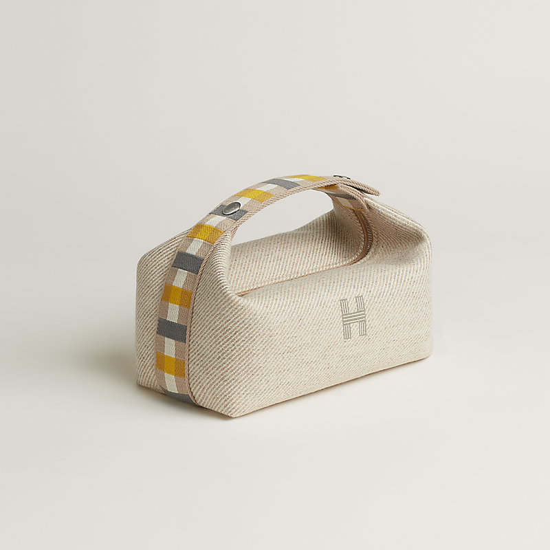 送料込【HERMES】Small Bride-A-Brac Au Carre CaseWool & Fauve NEW Hermes Bride-A-Brac PM Small au Carre Case Wool Cosmetic